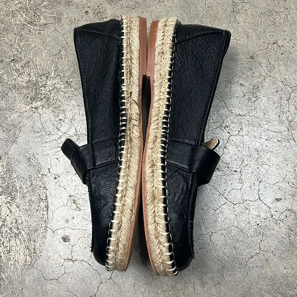 * Mi.im black leather espadrille loafers excellent used condition no damage